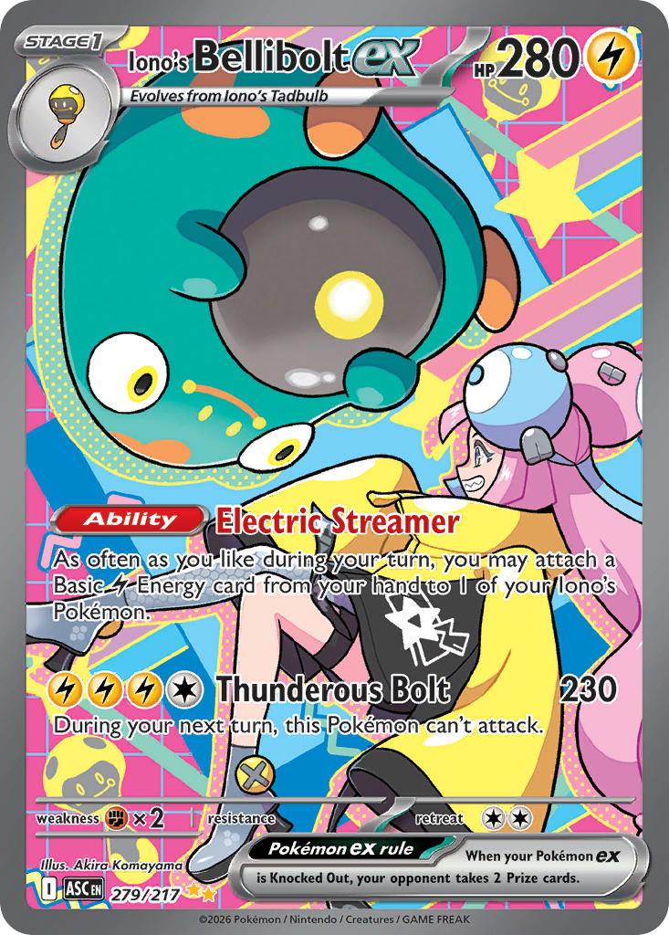 (279/217) Pokemon TCG Ascended Heroes Single: Iono's Bellibolt ex   Special Illustration Rare