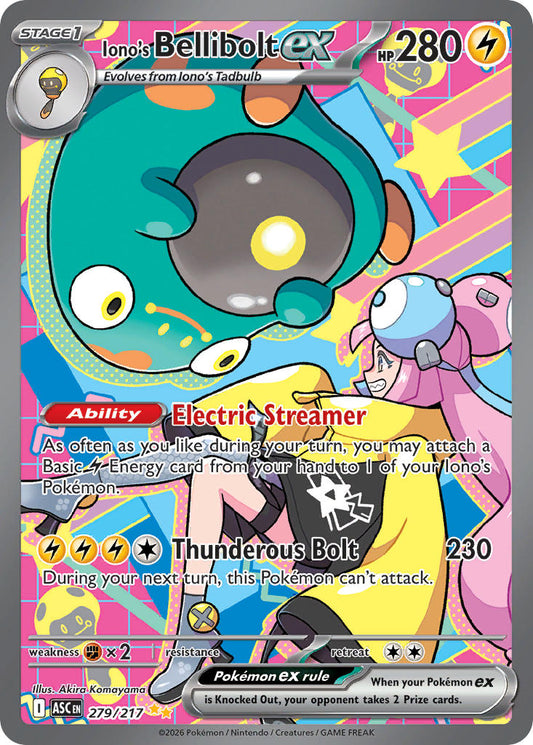(279/217) Pokemon TCG Ascended Heroes Single: Iono's Bellibolt ex   Special Illustration Rare