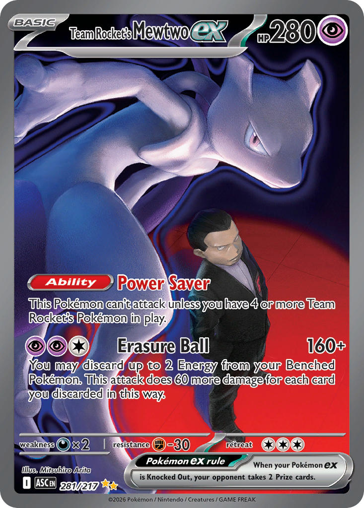 (281/217) Pokemon TCG Ascended Heroes Single: Team Rocket's Mewtwo ex   Special Illustration Rare