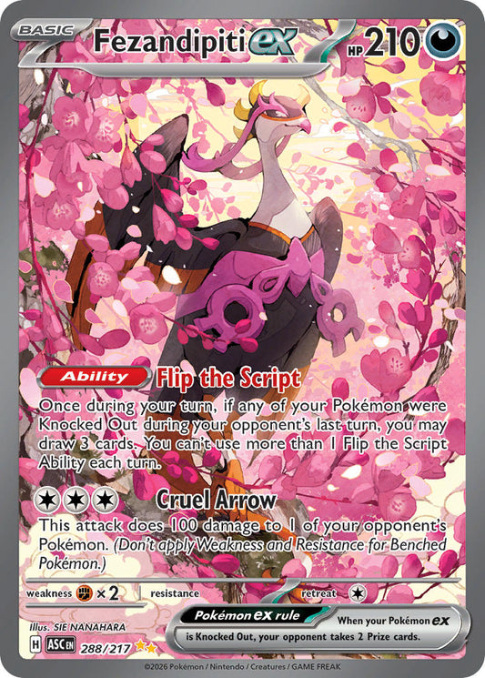 (288/217) Pokemon TCG Ascended Heroes Single: Fezandipiti ex   Special Illustration Rare