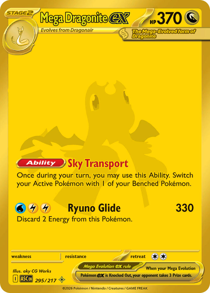 (295/217) Pokemon TCG Ascended Heroes Single: Mega Dragonite ex   Secret Rare