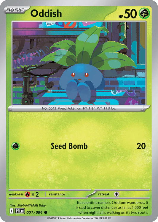 (001/094) Pokemon TCG Phantasmal Flames Single: Oddish  Reverse Holo Common