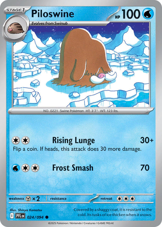 (024/094) Pokemon TCG Phantasmal Flames Single: Piloswine   Common
