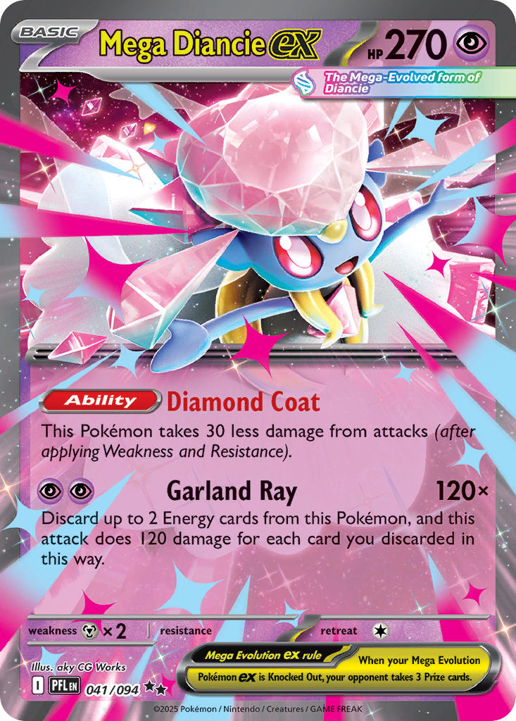 (041/094) Pokemon TCG Phantasmal Flames Single: Mega Diancie ex   Double Rare
