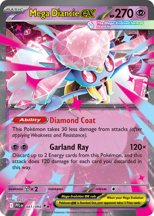 (041/094) Pokemon TCG Phantasmal Flames Single: Mega Diancie ex   Double Rare