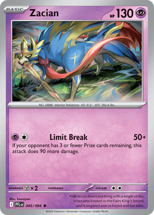 (045/094) Pokemon TCG Phantasmal Flames Single: Zacian   Rare