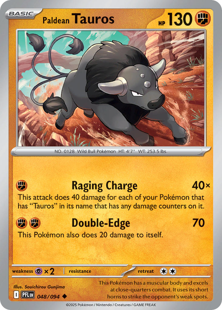 (048/094) Pokemon TCG Phantasmal Flames Single: Paldean Tauros   Uncommon