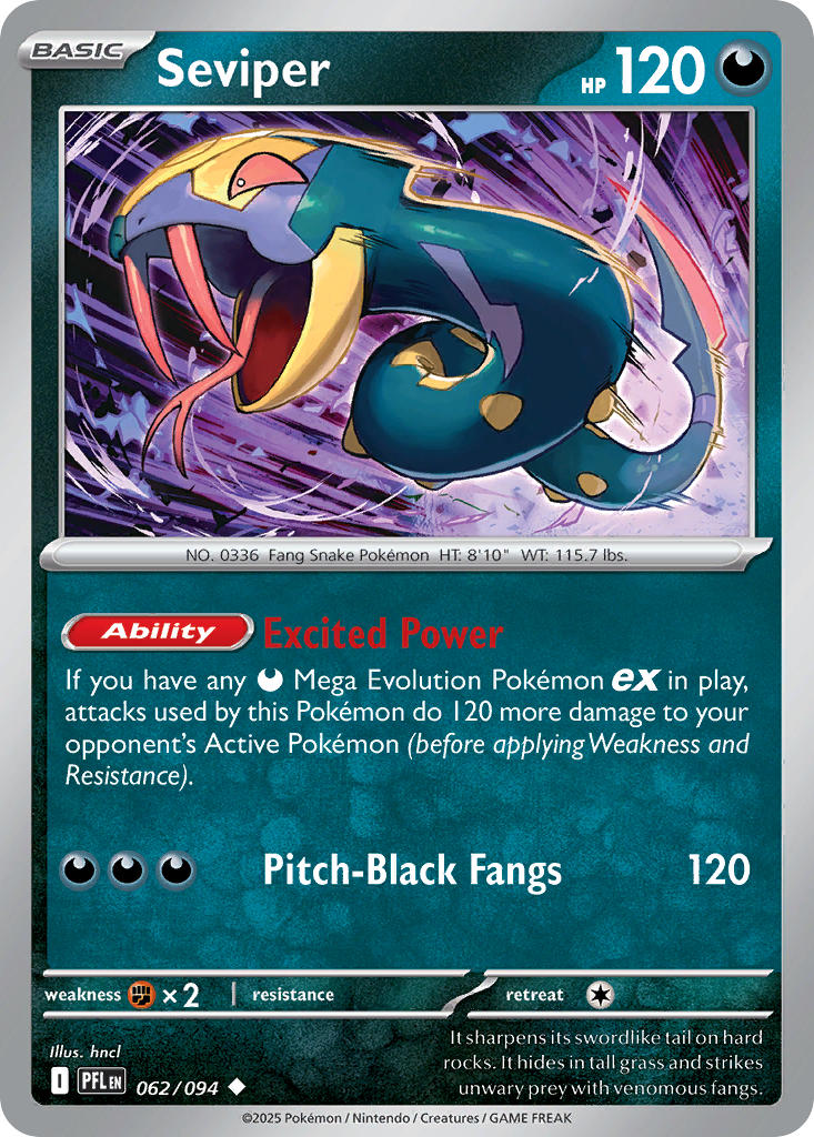 (062/094) Pokemon TCG Phantasmal Flames Single: Seviper   Uncommon
