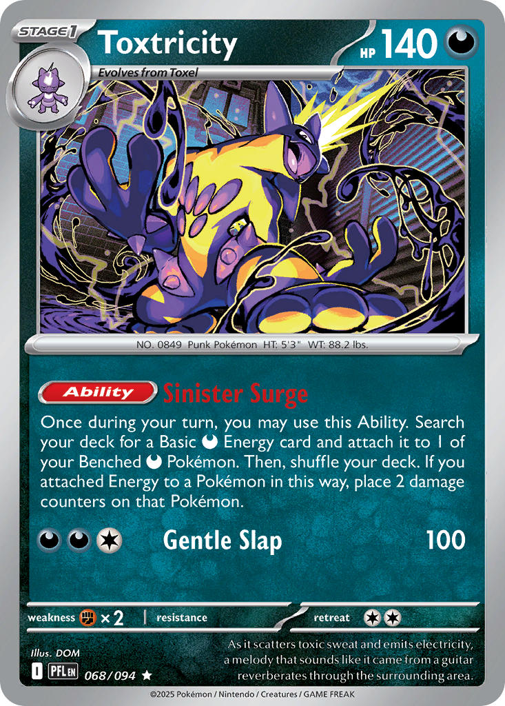 (068/094) Pokemon TCG Phantasmal Flames Single: Toxtricity  Reverse Holo Rare