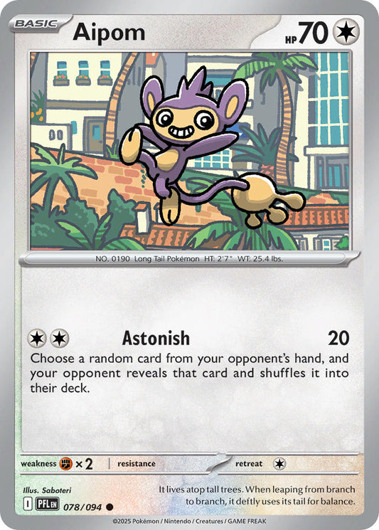 (078/094) Pokemon TCG Phantasmal Flames Single: Aipom   Common