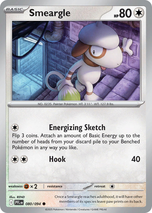 (080/094) Pokemon TCG Phantasmal Flames Single: Smeargle  Reverse Holo Common