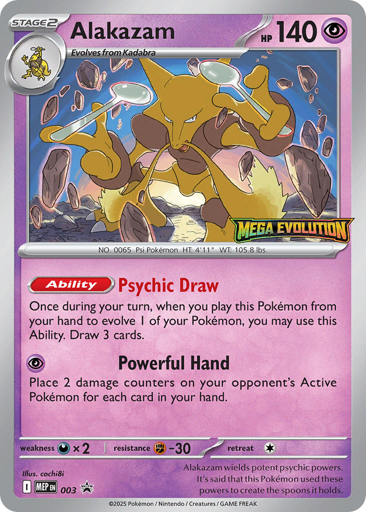 (003) Pokemon TCG MEP Black Star Promos Single: Alakazam   Promo