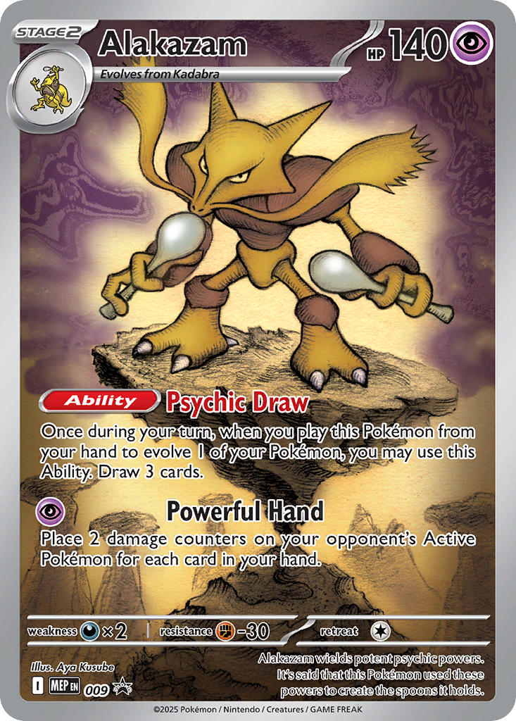 (009) Pokemon TCG MEP Black Star Promos Single: Alakazam Pokemon Center  Promo