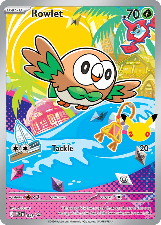 (043) Pokemon TCG MEP Black Star Promos Single: Rowlet   Promo