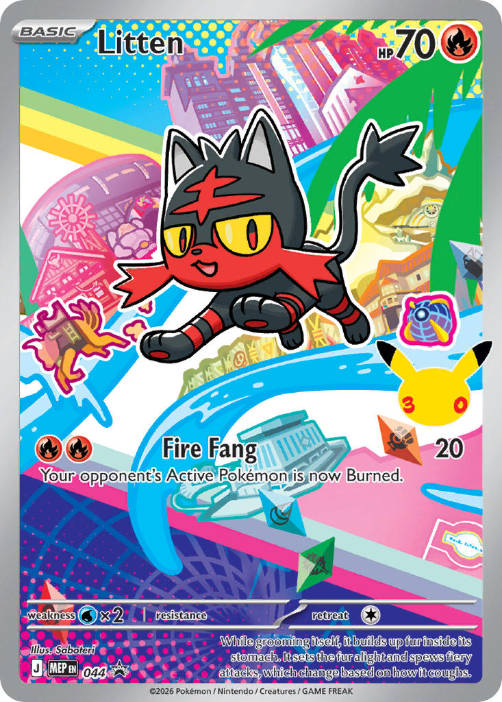 (044) Pokemon TCG MEP Black Star Promos Single: Litten   Promo
