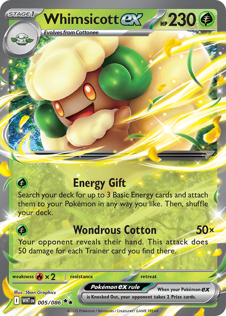 (005/086) Pokemon TCG White Flare Single: Whimsicott ex   Double Rare