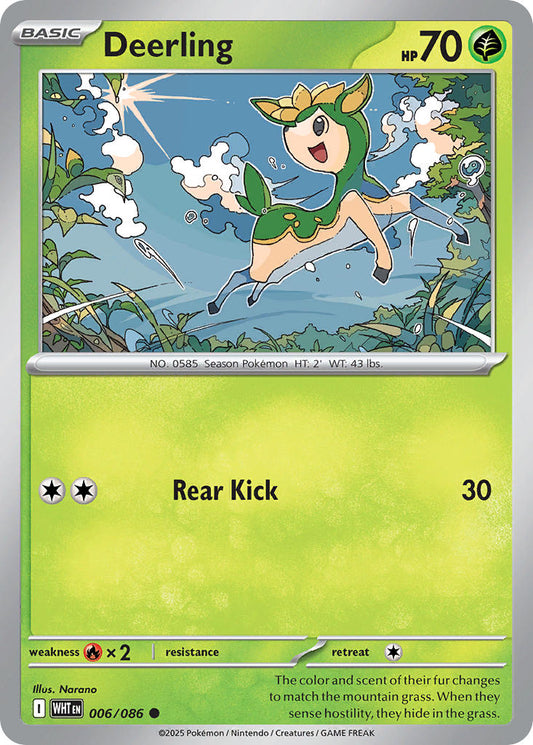 (006/086) Pokemon TCG White Flare: Additionals Single: Deerling   Common Poké Ball Holo