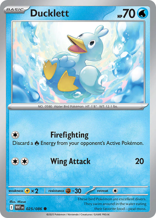 (025/086) Pokemon TCG White Flare Single: Ducklett   Common