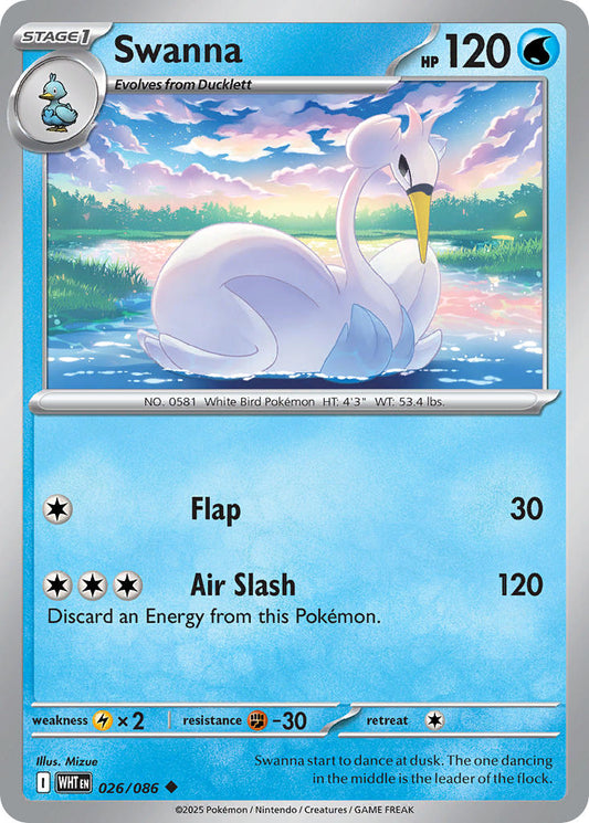 (026/086) Pokemon TCG White Flare: Additionals Single: Swanna   Uncommon Master Ball Holo
