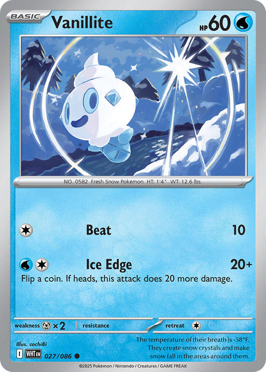 (027/086) Pokemon TCG White Flare Single: Vanillite   Common