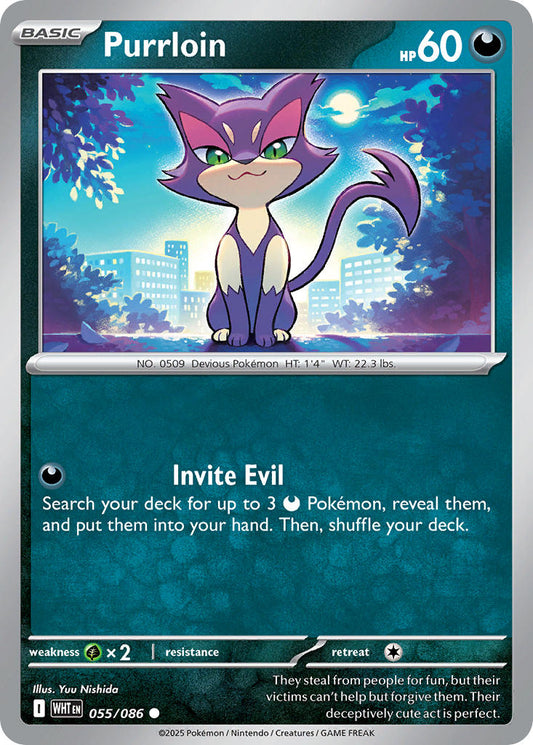 (055/086) Pokemon TCG White Flare Single: Purrloin  Reverse Holo Common