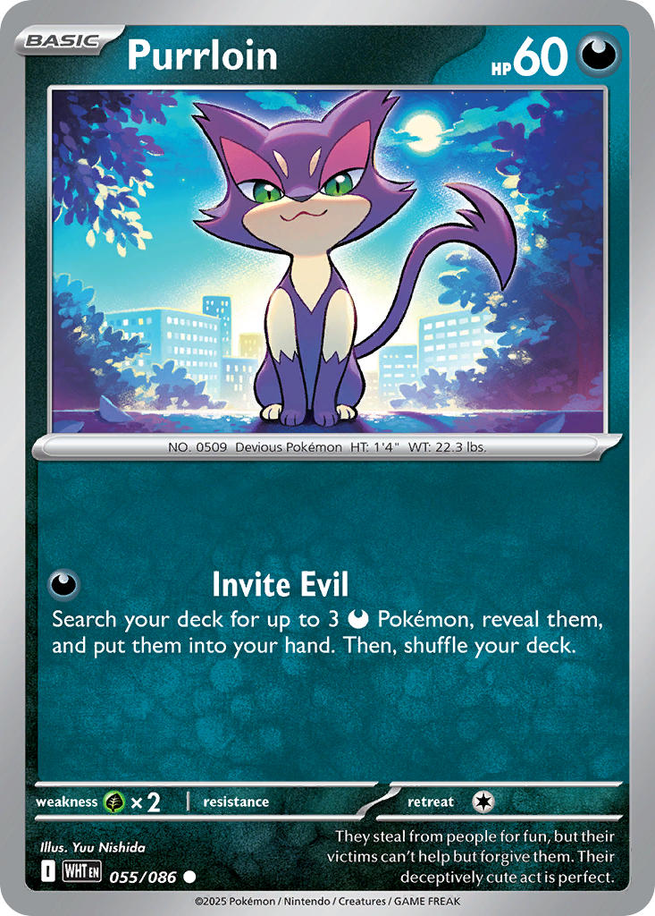 (055/086) Pokemon TCG White Flare: Additionals Single: Purrloin   Common Poké Ball Holo