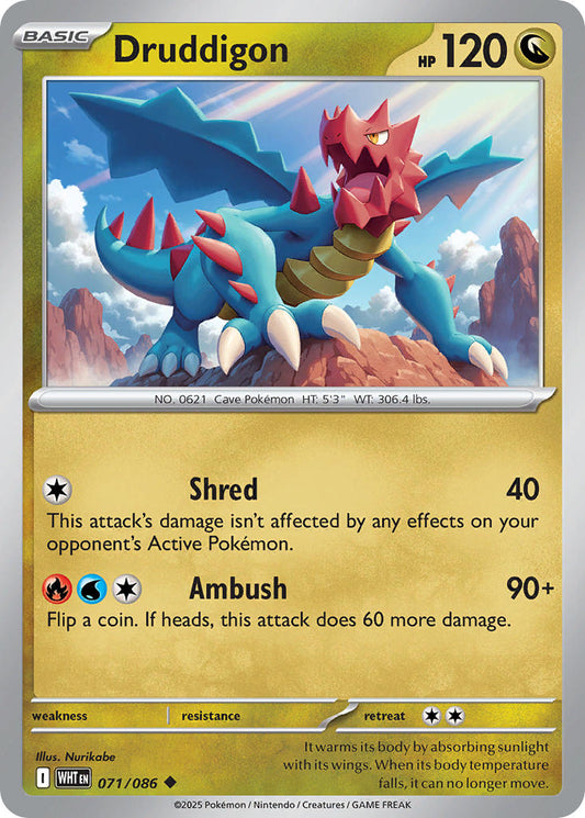 (071/086) Pokemon TCG White Flare Single: Druddigon   Uncommon
