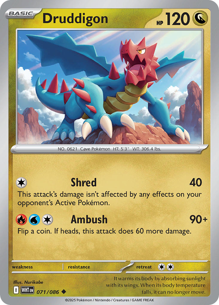 (071/086) Pokemon TCG White Flare: Additionals Single: Druddigon   Uncommon Master Ball Holo