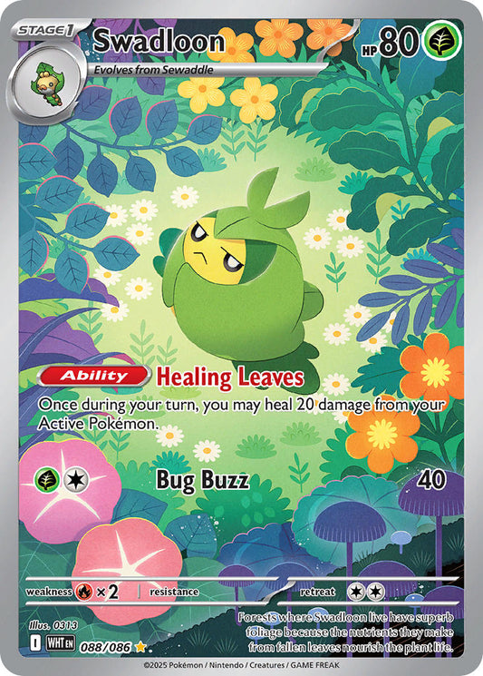 (088/086) Pokemon TCG White Flare Single: Swadloon   Illustration Rare
