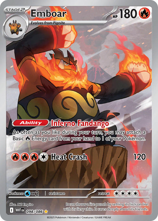 (098/086) Pokemon TCG White Flare Single: Emboar   Illustration Rare