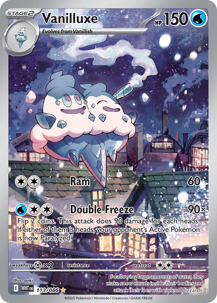 (113/086) Pokemon TCG White Flare Single: Vanilluxe   Illustration Rare