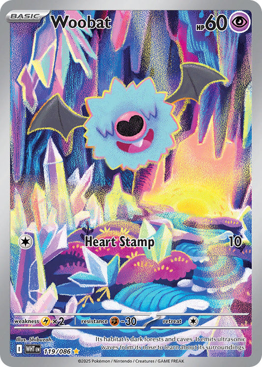 (119/086) Pokemon TCG White Flare Single: Woobat   Illustration Rare