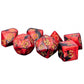 Fanroll: 16mm Acrylic Polyhedral Dice Set: Red/Black w/ Gold Numbers
