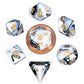 Fanroll: 10mm Mini Polyhedral Dice Set: Marble w/ Gold Numbers