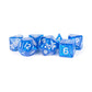Fanroll: 16mm Acrylic Polyhedral Dice Set: Stardust Blue w/ Silver Numbers