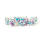 Fanroll: 16mm Resin Polyhedral Dice Set: Pearl Gradient Purple/Teal/White