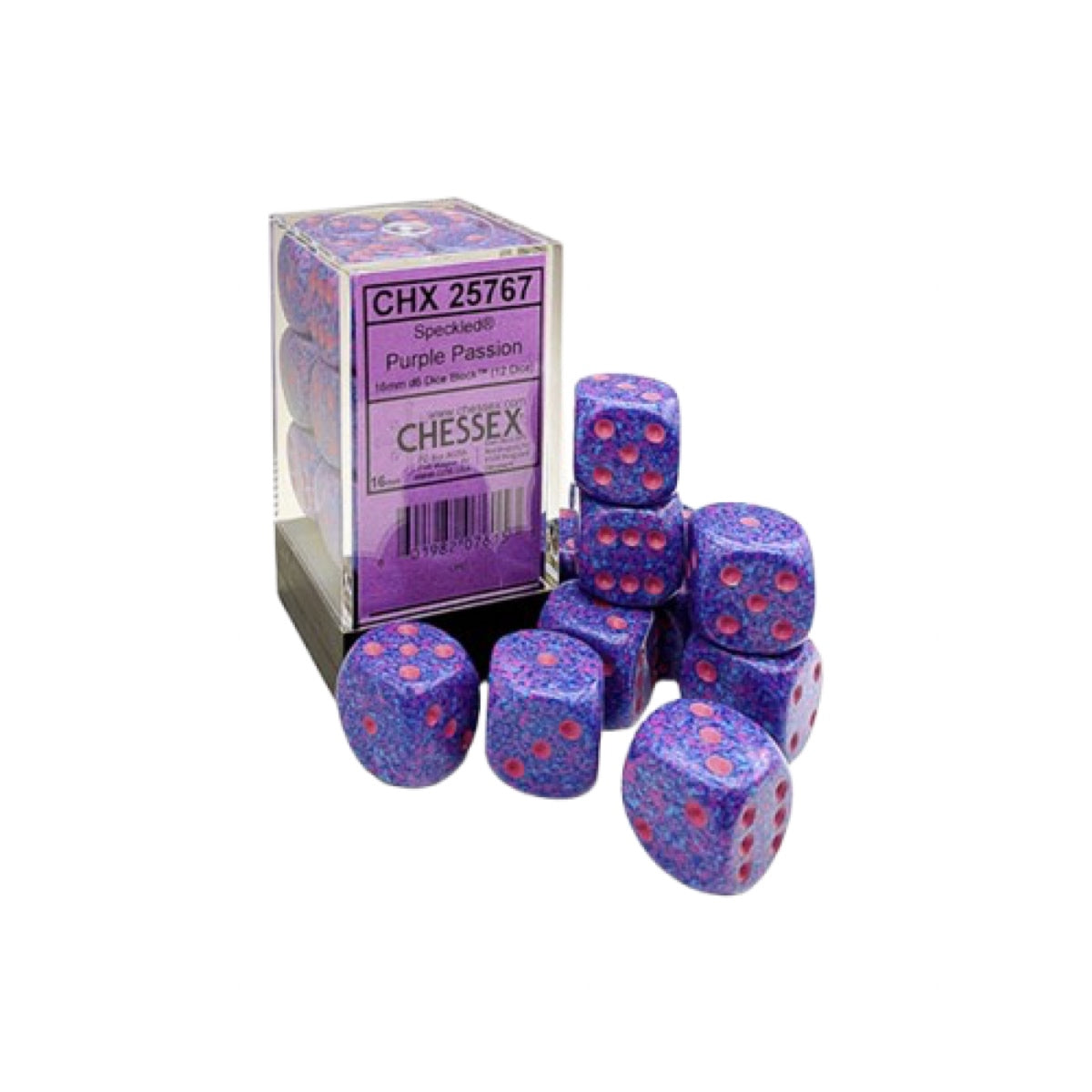 Chessex: Speckled 16mm Dice Block: Purple Passion