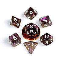 Fanroll - 10mm Mini Polyhedral Dice set - Stardust Supervolcano