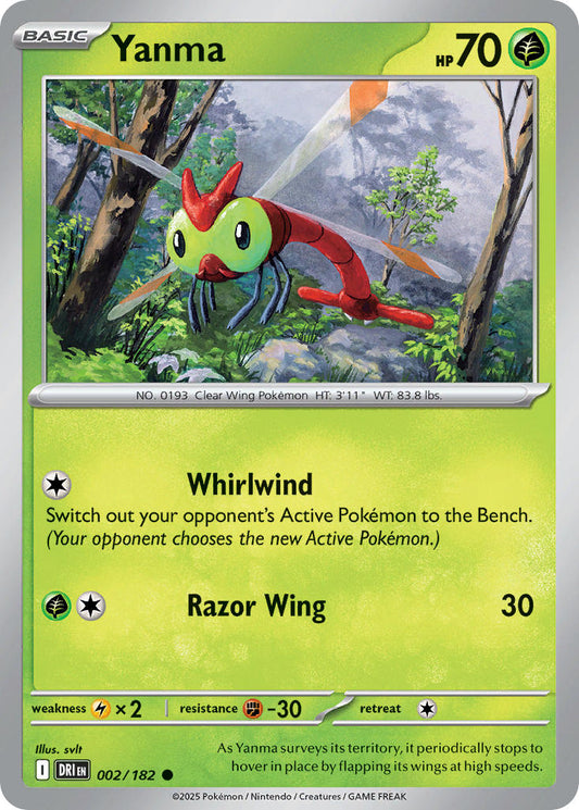 (002/182) Pokemon TCG Destined Rivals Single: Yanma  Reverse Holo Common