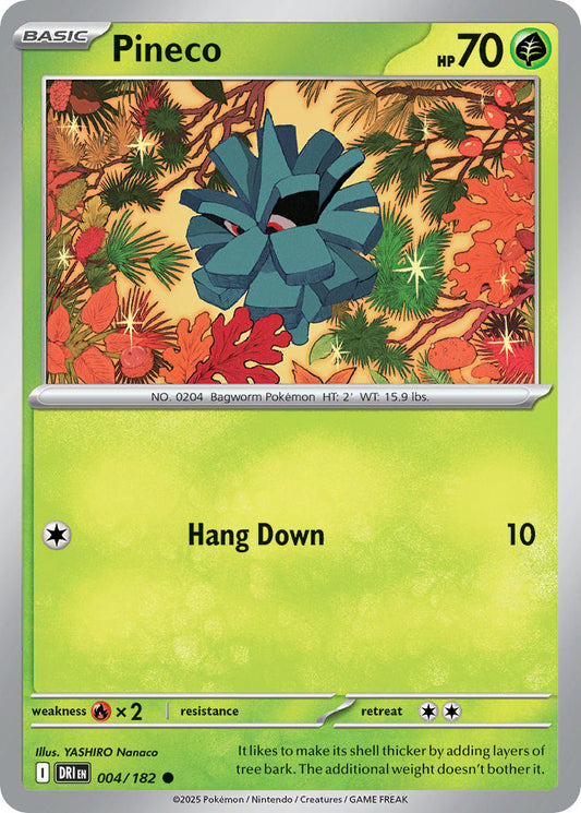 (004/182) Pokemon TCG Destined Rivals Single: Pineco   Common