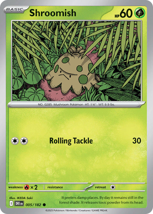 (005/182) Pokemon TCG Destined Rivals Single: Shroomish  Reverse Holo Common