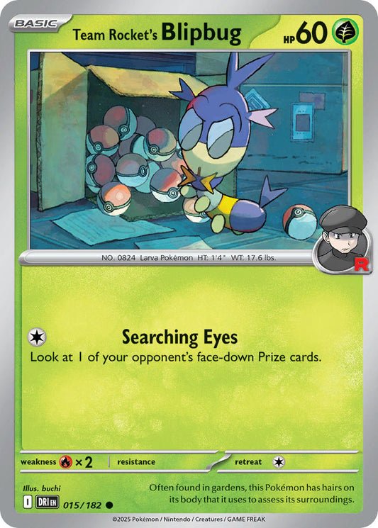 (015/182) Pokemon TCG Destined Rivals Single: Team Rocket's Blipbug  Reverse Holo Common