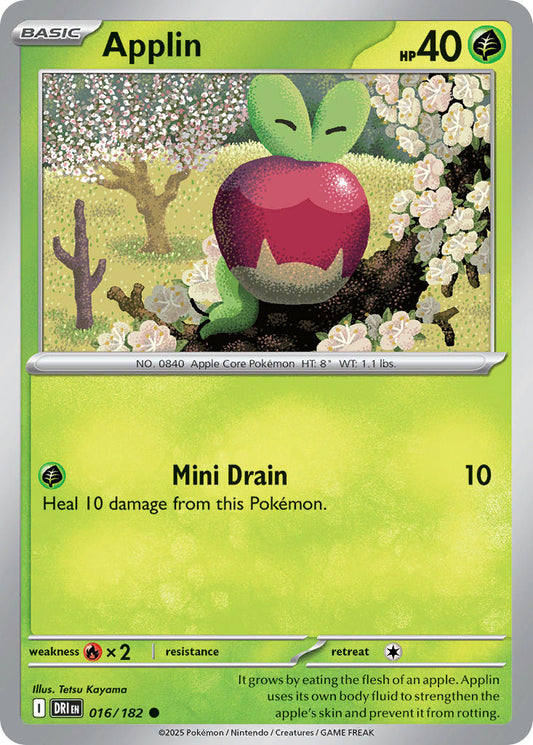 (016/182) Pokemon TCG Destined Rivals Single: Applin   Common