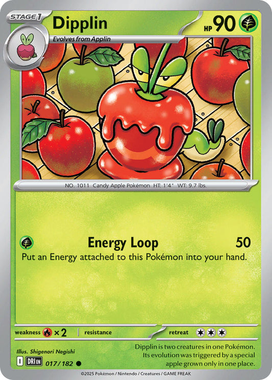 (017/182) Pokemon TCG Destined Rivals Single: Dipplin  Reverse Holo Common