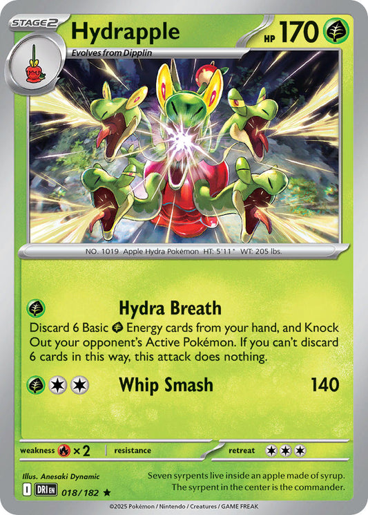 (018/182) Pokemon TCG Destined Rivals Single: Hydrapple  Reverse Holo Rare