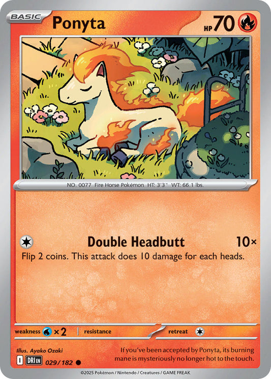 (029/182) Pokemon TCG Destined Rivals Single: Ponyta  Reverse Holo Common