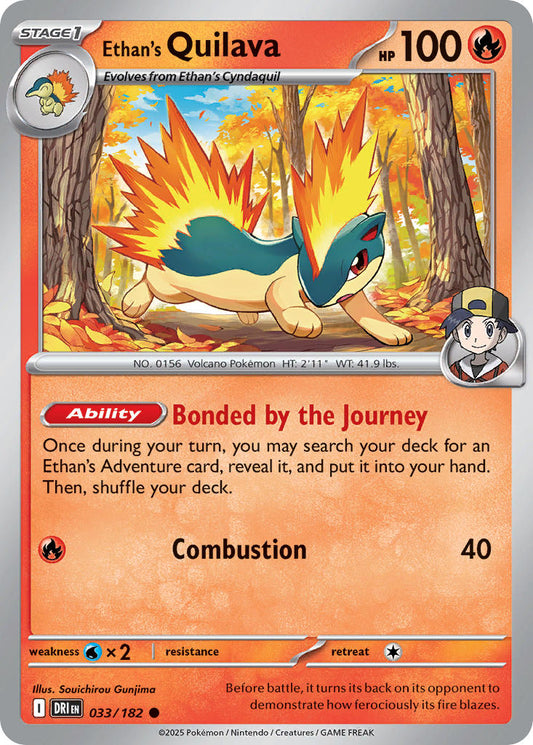 (033/182) Pokemon TCG Destined Rivals Single: Ethan's Quilava  Reverse Holo Common