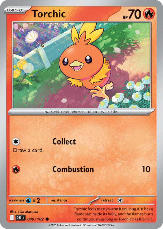 (040/182) Pokemon TCG Destined Rivals Single: Torchic   Common