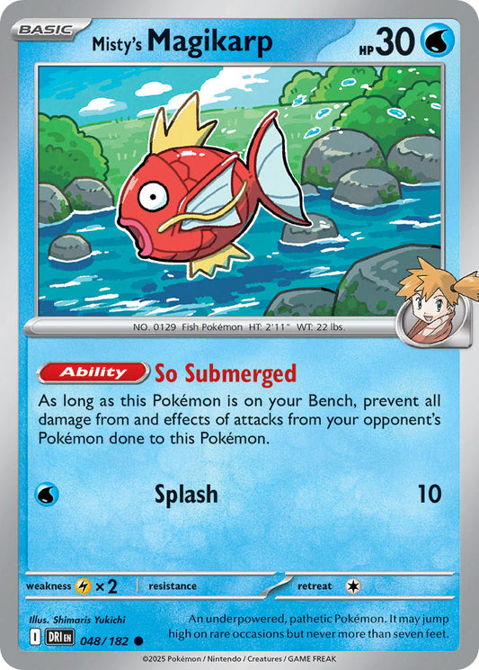 (048/182) Pokemon TCG Destined Rivals Single: Misty's Magikarp  Reverse Holo Common