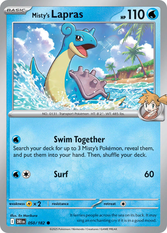(050/182) Pokemon TCG Destined Rivals Single: Misty's Lapras   Common